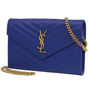 Yves Saint Laurent Cassandra Classic Chain Wallet with Coin Purse, Shoulder B...